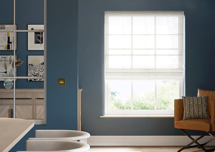 Pescara Voile, Snow White - Motorised Roman Blind - Image 3